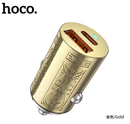 Hoco DZ22 PD 30W Metal Dual Port Mini Car Charger