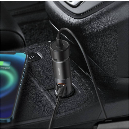 Baseus Share Together Fast Charge Car Charger with Cigarette Lighter Expansion Port U+C 120W