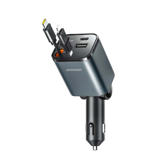 JOYROOM JR-CCL05 30W 4-in-1 Retractable Cable Car Charger