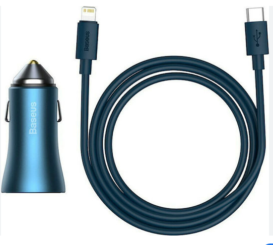 Baseus Golden Contactor Pro Dual Quick Car Charger U+C 40w