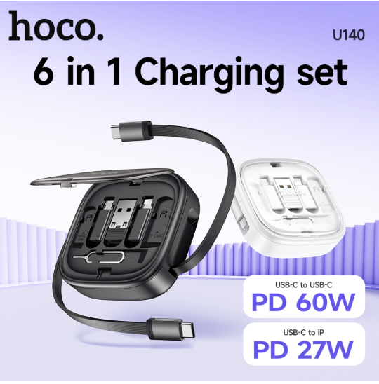 Hoco U140 Retractable Charging Data Cable Set