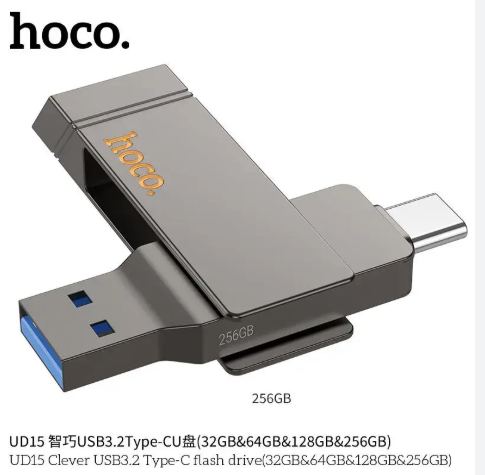 Hoco UD15 Type-C USB 3.2 Dual-Port Flash Drive 256GB