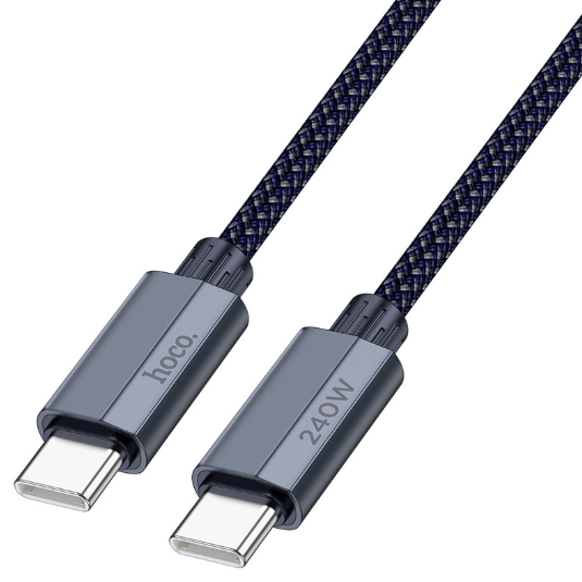Hoco U134 Type C to Type C 240W 5A Braided Fast Charging Data Cable -1.8m