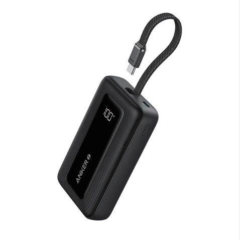 Anker Zolo Powerbank 10000mAh 30W Power Bank Portable Charger with Built-in USB C Cable A1688