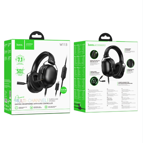 Wired Headphone, All Products, Audio Devices, Headphones W113 Dynamic Gaming Headphones | 7.1 Surround Sound | 50mm Drivers | USB Connection