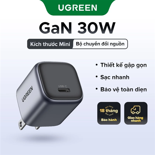 UGREEN X513 30W USB-C GaN Fast Charger US Plug (55530)