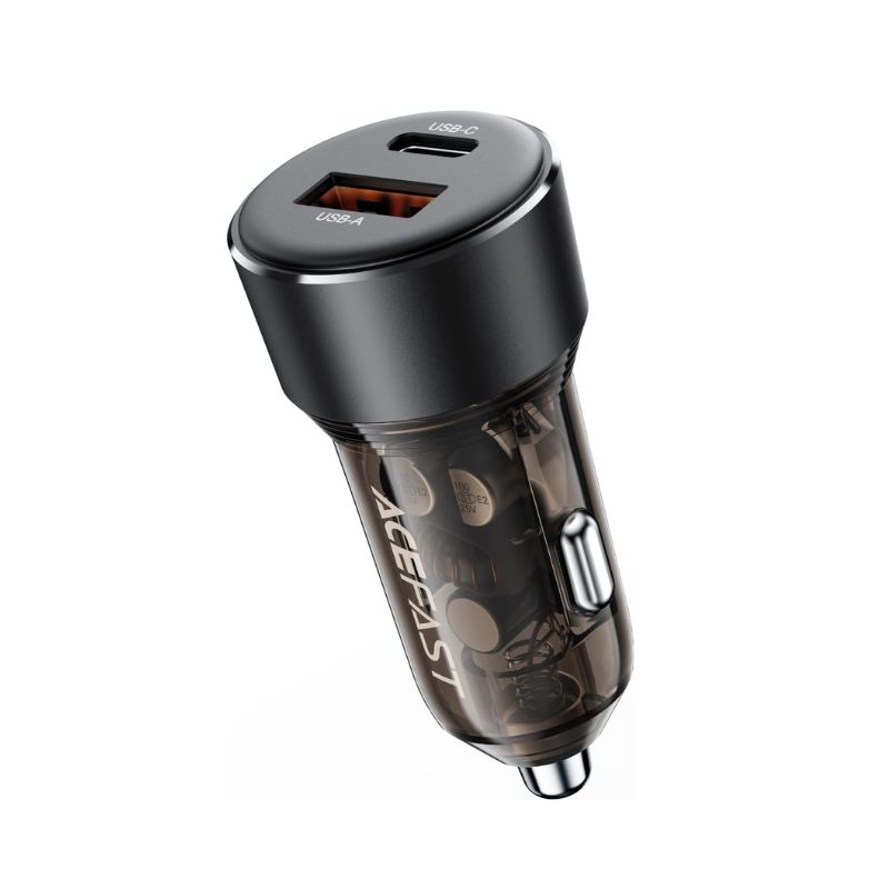 ACEFAST B12 Car Charger 60W – Dual Port USB-A & USB-C Fast Charging Car Power Adapter